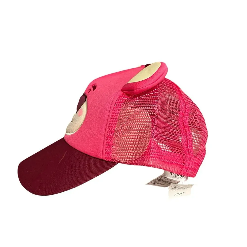 Disney Parks Lotso Hat Womens Pink Toy Story Bear Ears Mesh Trucker Snapback Cap